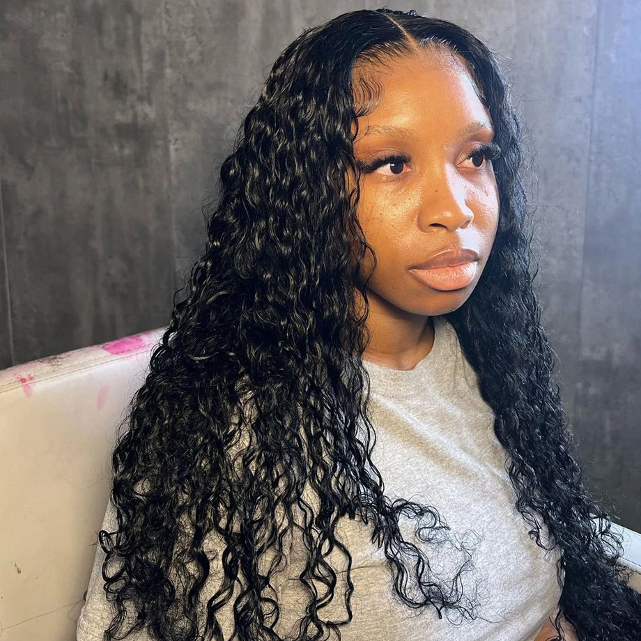 

30 Inch 13x6 Deep Wave Frontal Wig Human Hair Water Wave Wigs For Women Hd Pre plucked Curly Lace Front Human Hair Wig