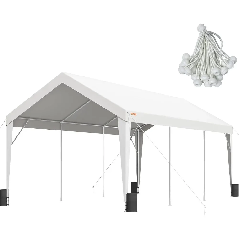 10x20 Ft Heavy Duty Carport Car Canopy,Car Port Garage Boat Shelter Party Tent with 8 Reinforced Poles and 4 Weight Bags