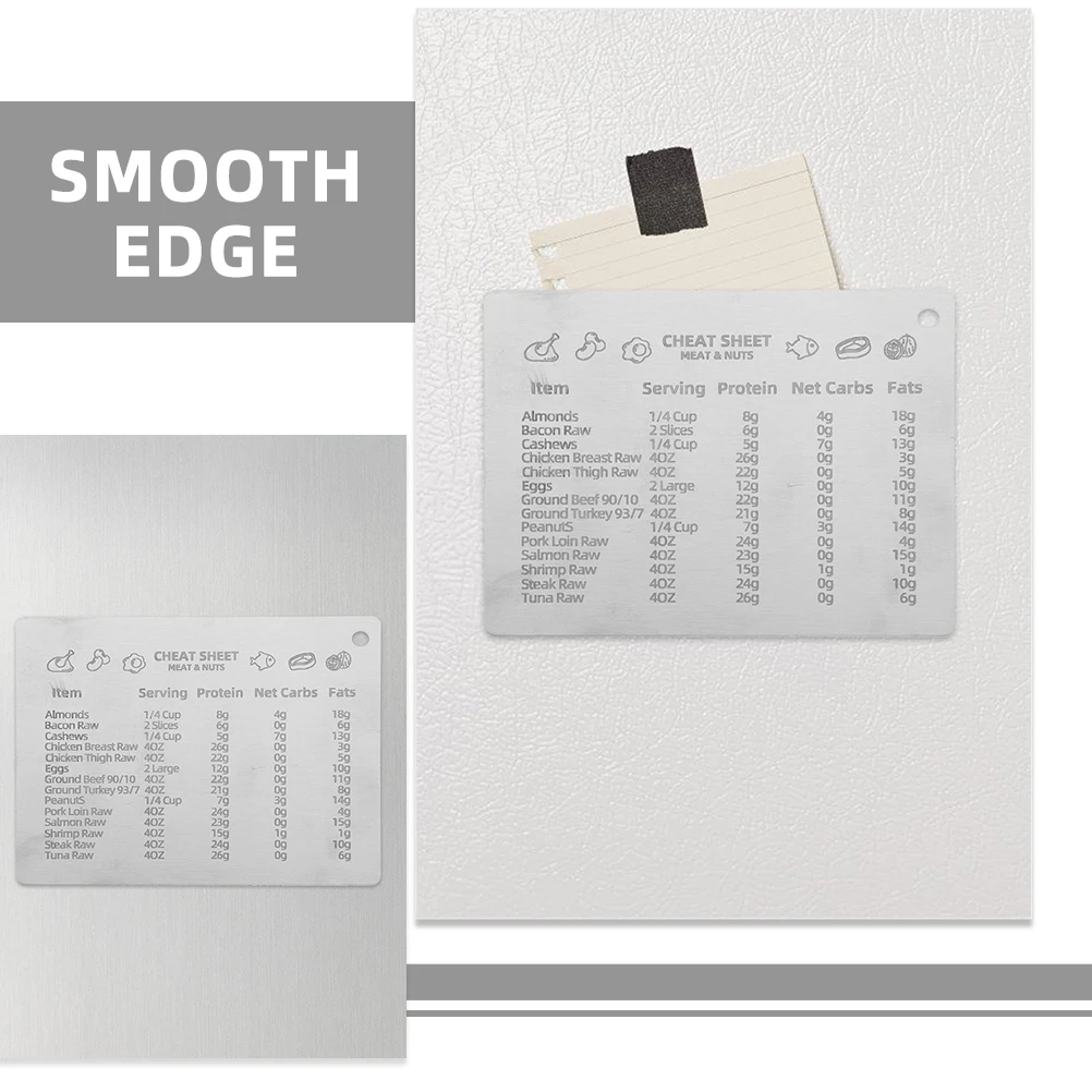 

2Pcs Stainless Steel Magnetic Conversion Chart Kitchen Baking Accessories Smooth Edges Practical Home Gift