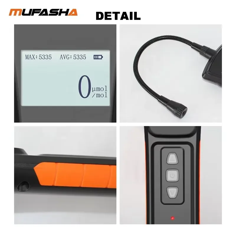 Rechargeable Gas Leak Detector for Propane Natural Gas Methane Measurement PPM or LEL