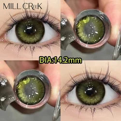 YIMEIXI 1Pair Myopia Color Contact Lenses for Eyes With Diopters Prescription Yaerly Green Eye Lenses Blue Lenses Fast Shipping