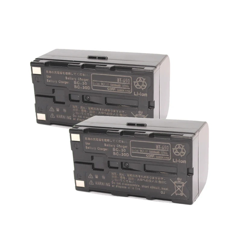 

2Pcs BT-65Q Li-ion Battery Replacement for Toqcon GTS-720/750/900 Total Station Survey Instrument 7.4v 5000mAh Battery