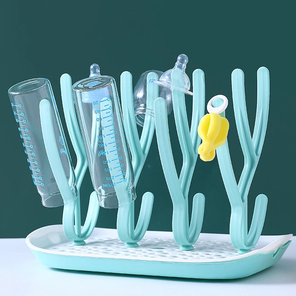 

Baby Bottle Drying Rack Nursery Durable PP Material Portable Rack Space Saving Countertop Bottle Holder Multi-Functional