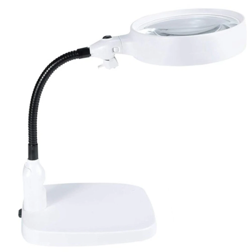 LED Desk Magnifier with 120mm 10X Lens Bright Light Magnifying Tool Repair Tools Illuminated Table Magnifier,EU Plug