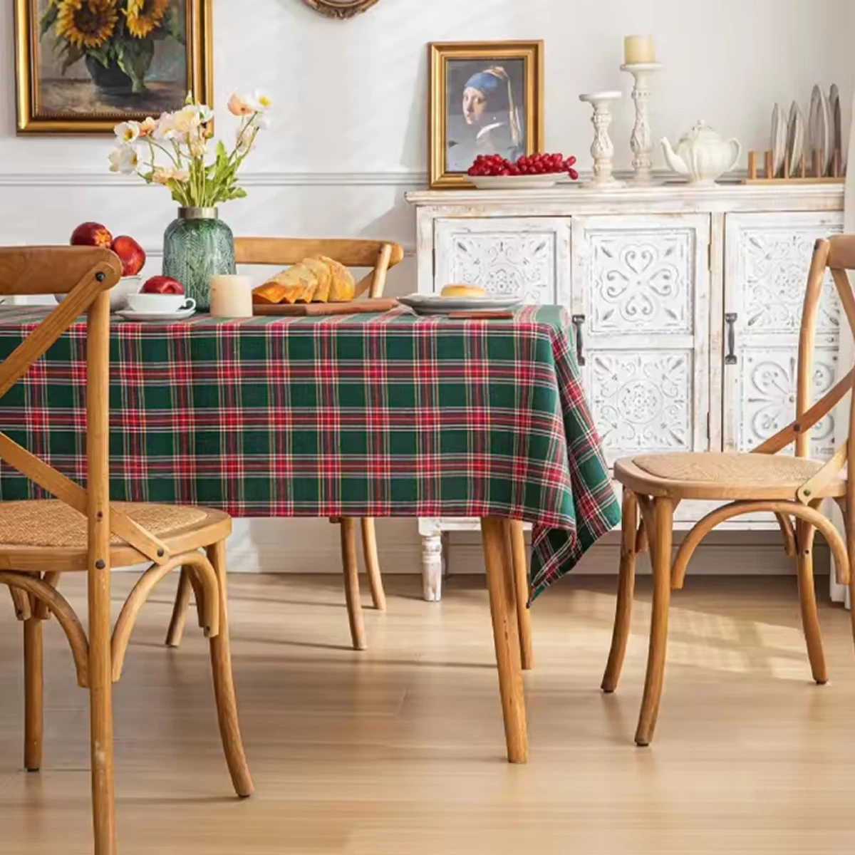 1 Stück moderne Tischdecke im Retro-Stil, geeignet für Feiertagsfeiern, Bankette, Restaurants, Küchendekoration, Tischdecke