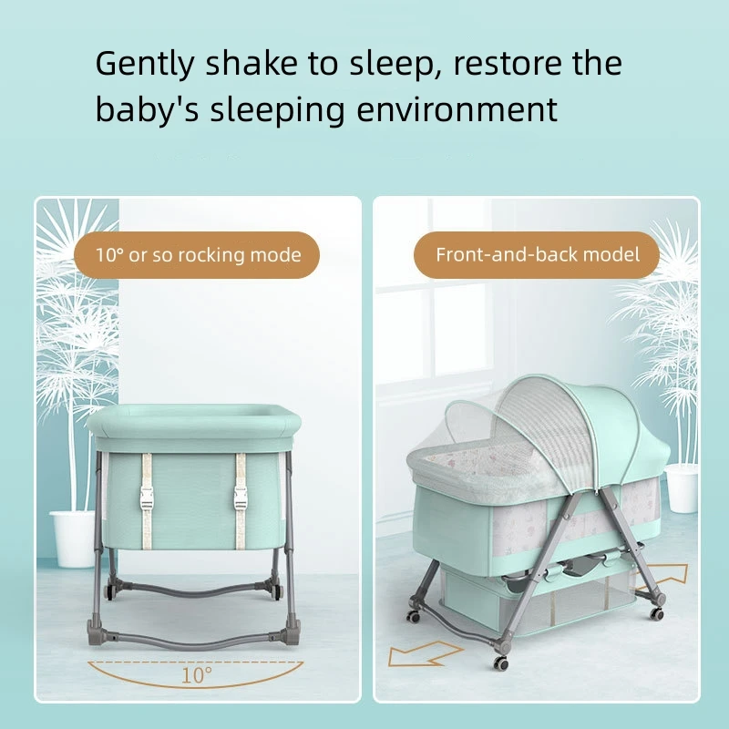 Removable 0-24 months crib Collapsible height adjustable splice Queen crib Baby bassinet bb bed Milk spill proof