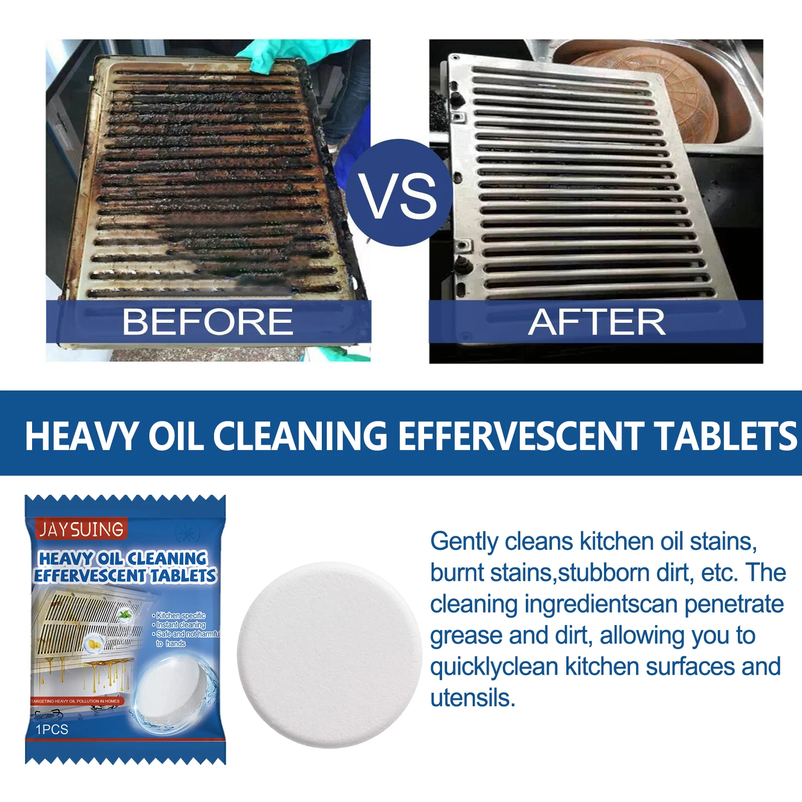 Foaming tablets Kitchen heavy grease cleaner grease cleaning tablets heavy grease dirt cleaning foaming tablets hood stove top