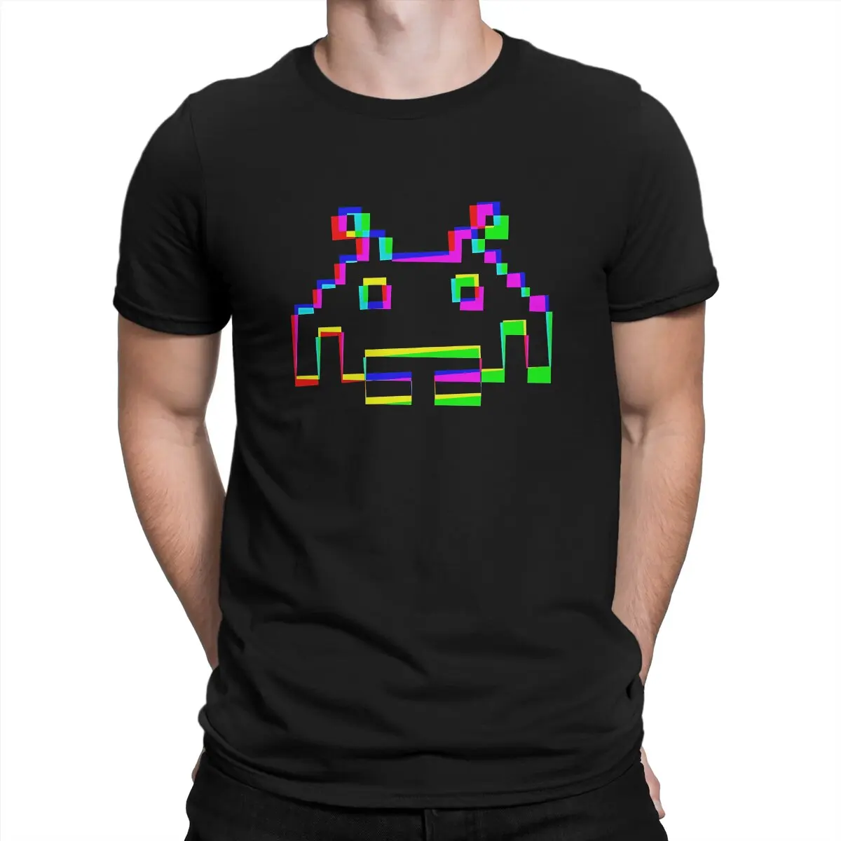 Camiseta con estampado de Space Invaders Shooting Video Game para hombre, ropa Vintage Harajuku, Tops de verano
