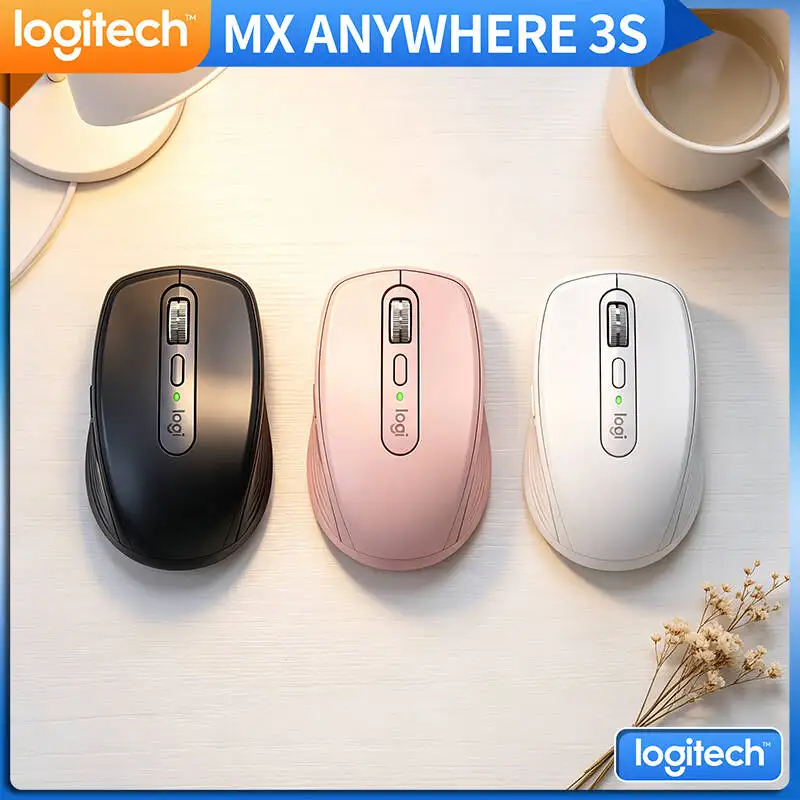 Logitech MX Anywhere 3S Ergonomic Mouse - 8000 DPI, MagSpeed Scroll, Silent Click, Office Use for Daily Work