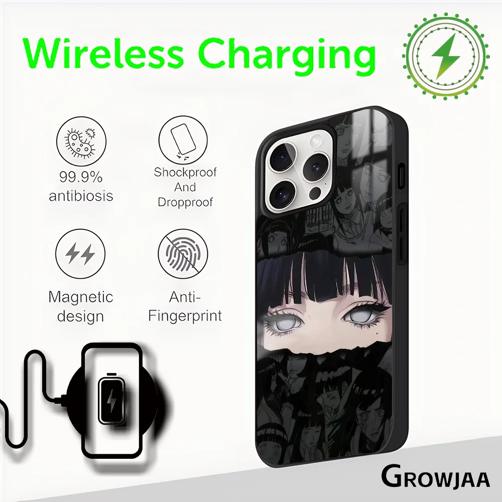 Hyuga Hinata Phone Case Magnetic For IPhone 16 15 14 13 12 11 Pro Max Plus Mini Magsafe Wireless Charging Cover