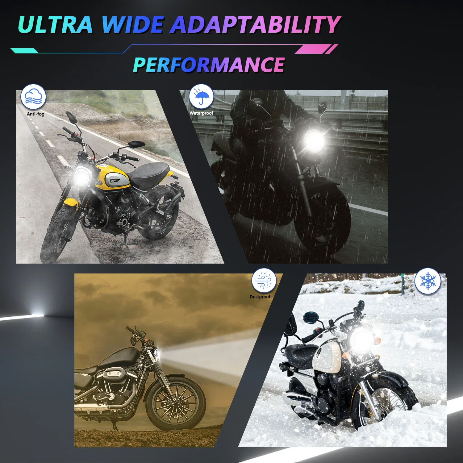 5.75 Inch LED Motorcycle Headlight Round LED Lights Headlamp Super Bright Spotlight Head Light DRL High/Low Lamp Turn Signal 12V