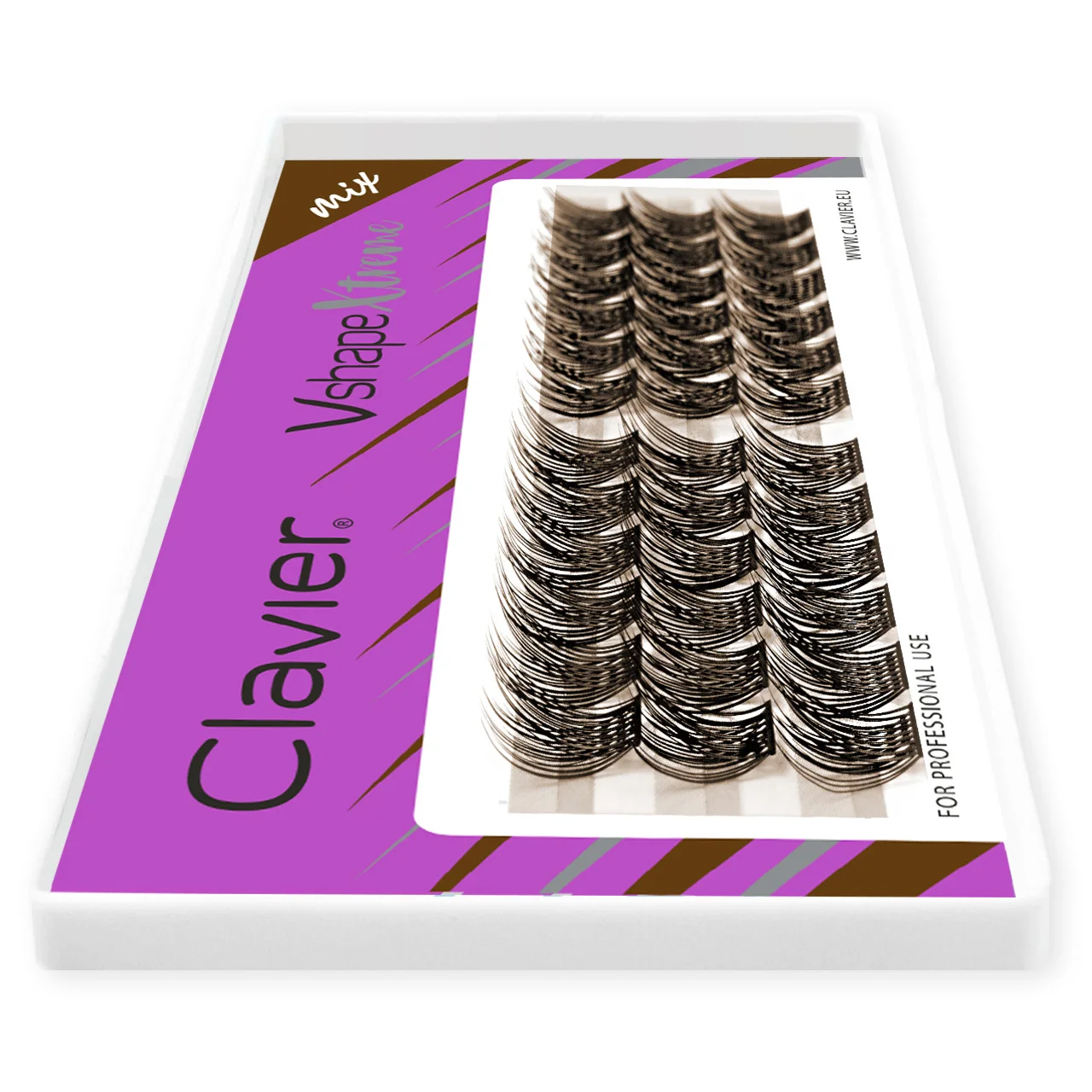 Clavier Brown VshapeXtreme Eyelash Wide Band Individual DIY False Lashes Extension Soft Natural Segment Lash