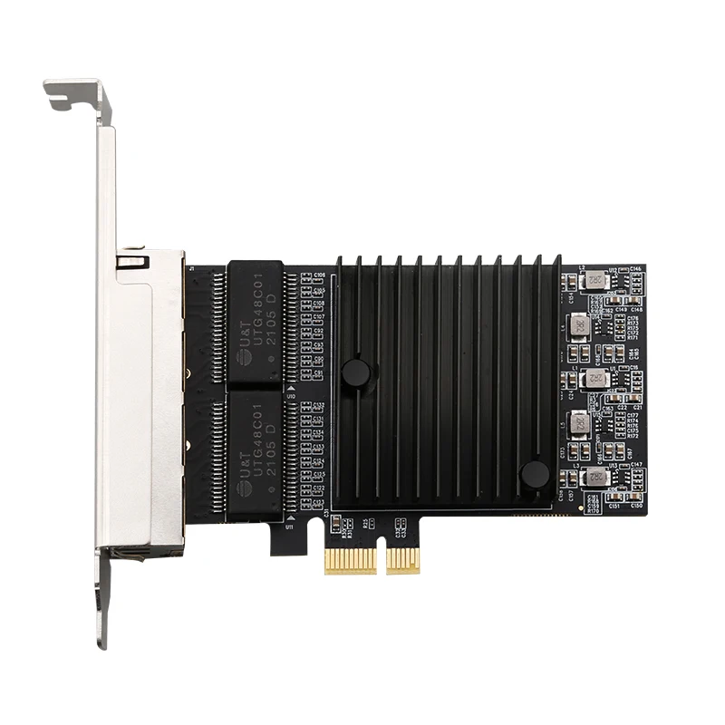 PCI Express E1X Tarjeta Lan de 4 puertos NIC PCI-Express a 10/100/1000M Tarjeta adaptadora Ethernet Quad Lan 1000mbps Intel/I82571 para