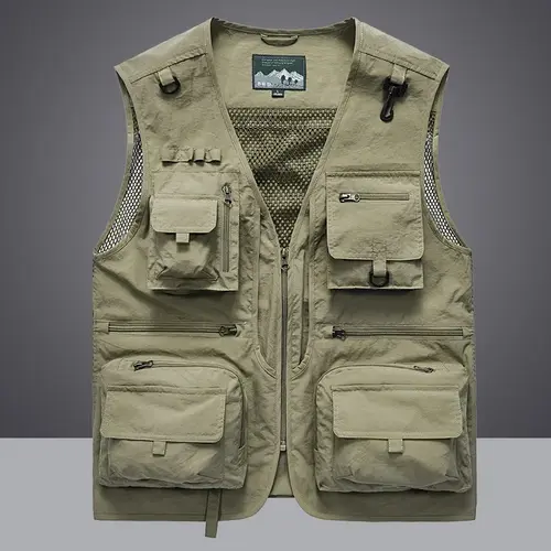 Summer Men Unloading Tactical Vest Coat Casual Men's Photographer Waistcoat Mesh Work Sleeveless Jacket Tools Pocket Vest 5XL - Image 6