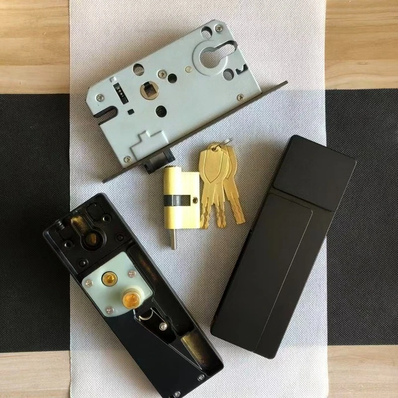 Solid Copper Handless Door Lock Side Pull Invisible Indoor Bedroom Bathroom Door Lock Silent Magnetic Lock Copper Silent Design