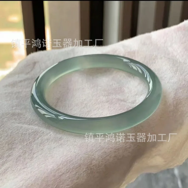 

Ice , Far Mountain , 8MM Round Bar, Oil Green, Women's Agate Jadeite Bracelet