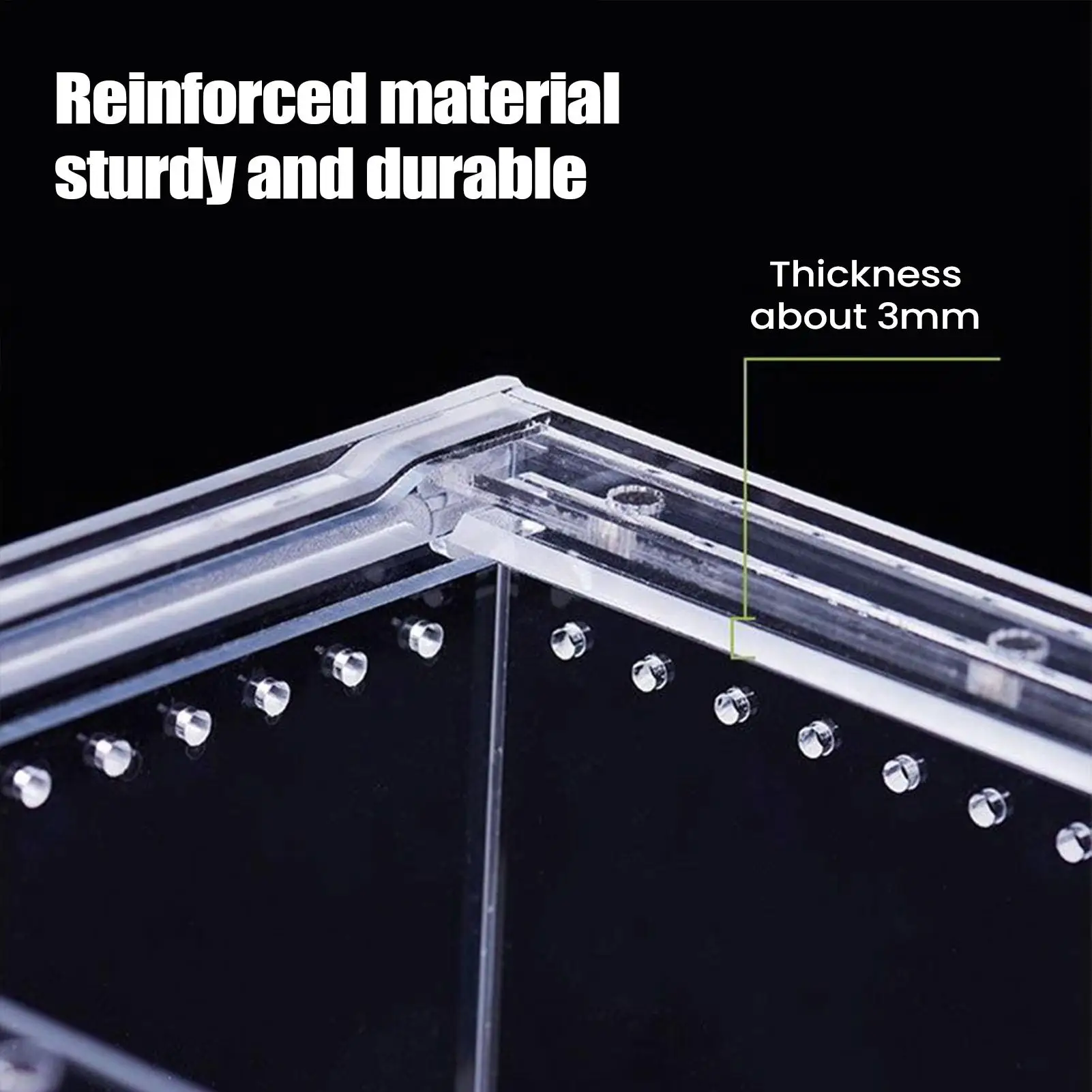 

Reptile Enclosure Transparent Ventilated Escape-Proof Tarantula Enclosure Jumping Spider Habitat For Frog Lizard Gecko Snake