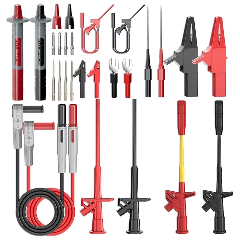 Cost Effective Universal Multimeter Test Lead Kit - Pro Digital Multimeter Probe Set With Replaceable Tips For Electrical