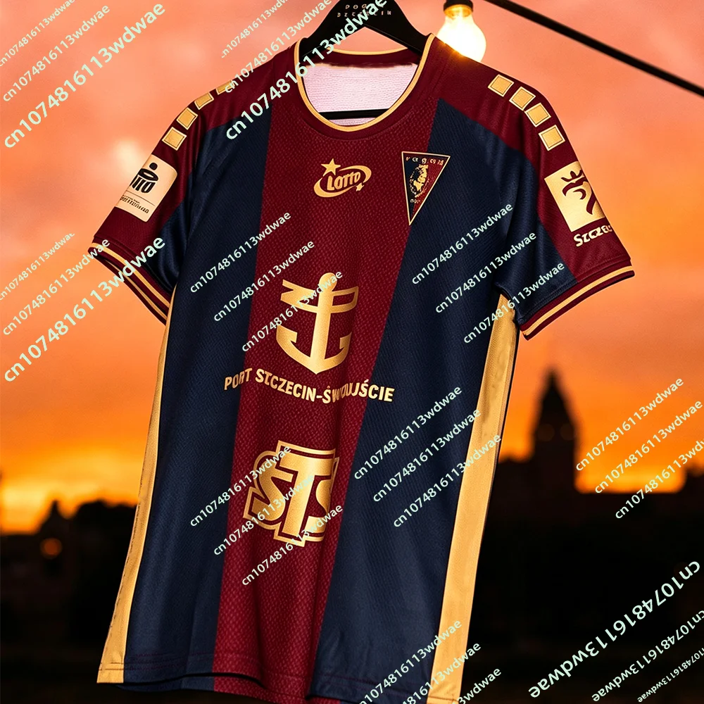27/26 New Arrivals Poland Pogoń Szczecin Football Jersey Breathable Polish Mens TShirt 3D KID Sports Family Fans Footy Jersey