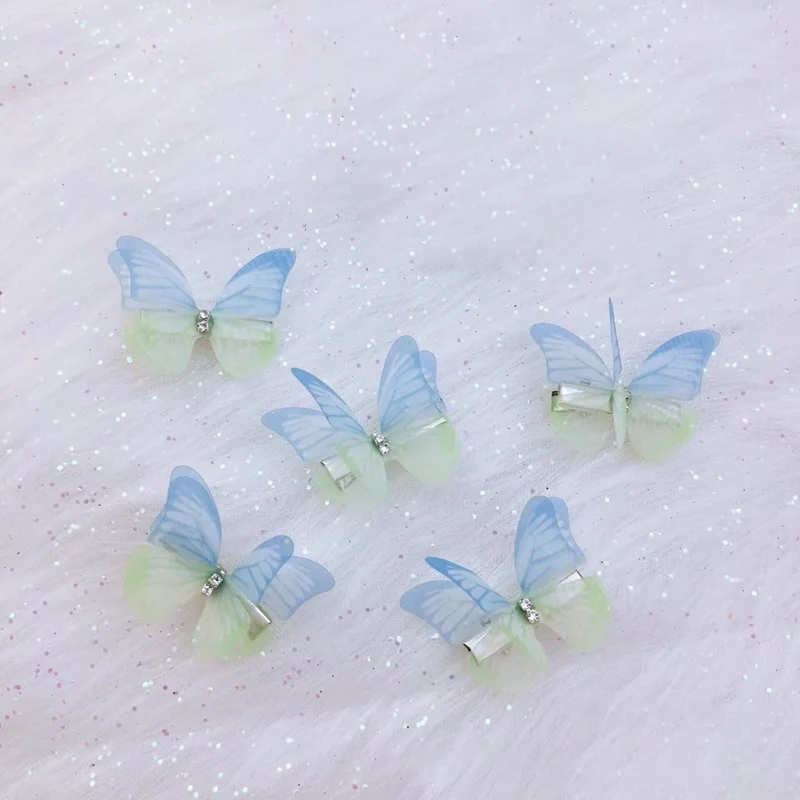5 STKS Nieuwe Schattige Prinses Mesh Dubbellaags Vlinder Mooie Meisjes Haarspelden Kinderen Hoofddeksels Hairgrip Haarspeldjes Haaraccessoires
