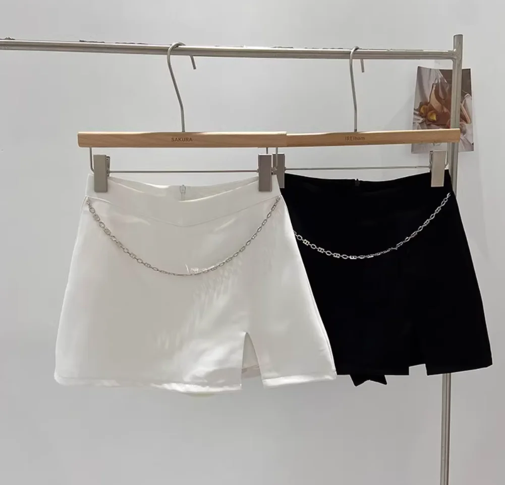 Nova moda sexy cintura alta cor sólida fino ajuste acima do joelho mini saia dividida linha a para mulher, 2 cores