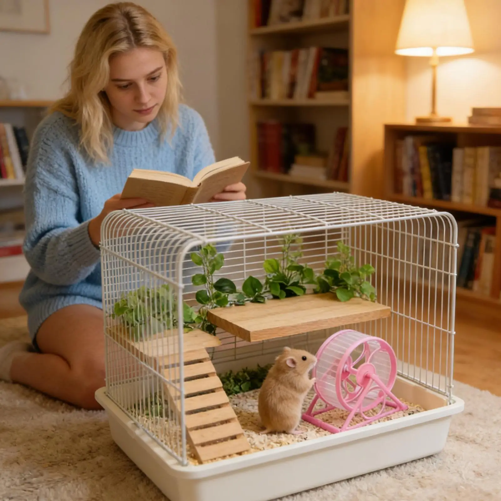 Picture 4: Quiet Hamster Wheel Silent Breathable With Stand Small Hamster Exercise Toy Wheel For Small Medium Breeds Golden Bears Bunny