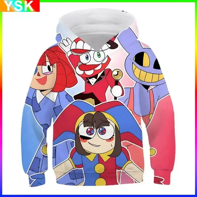 

Boys Girls THE AMAZING DIGITAL CIRCUS Hoodie Graphic Long Sleeve Tops Baggy Sweatshirts for Kids Outerwear Sports Tops