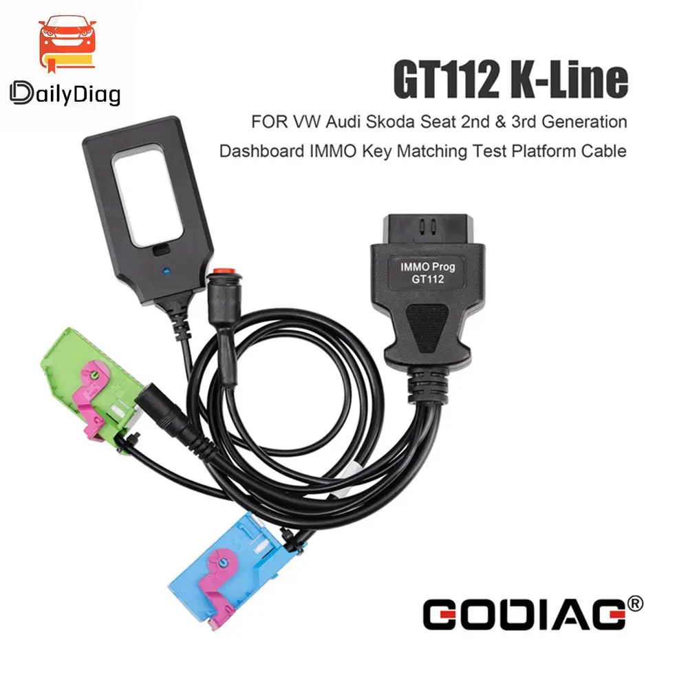 

GODIAG GT112 K-Line для VW Audi Skoda Seat 2-го и 3-го поколения приборная панель IMMO соответствие ключа тестовая платформа инструменты для диагностики кабеля