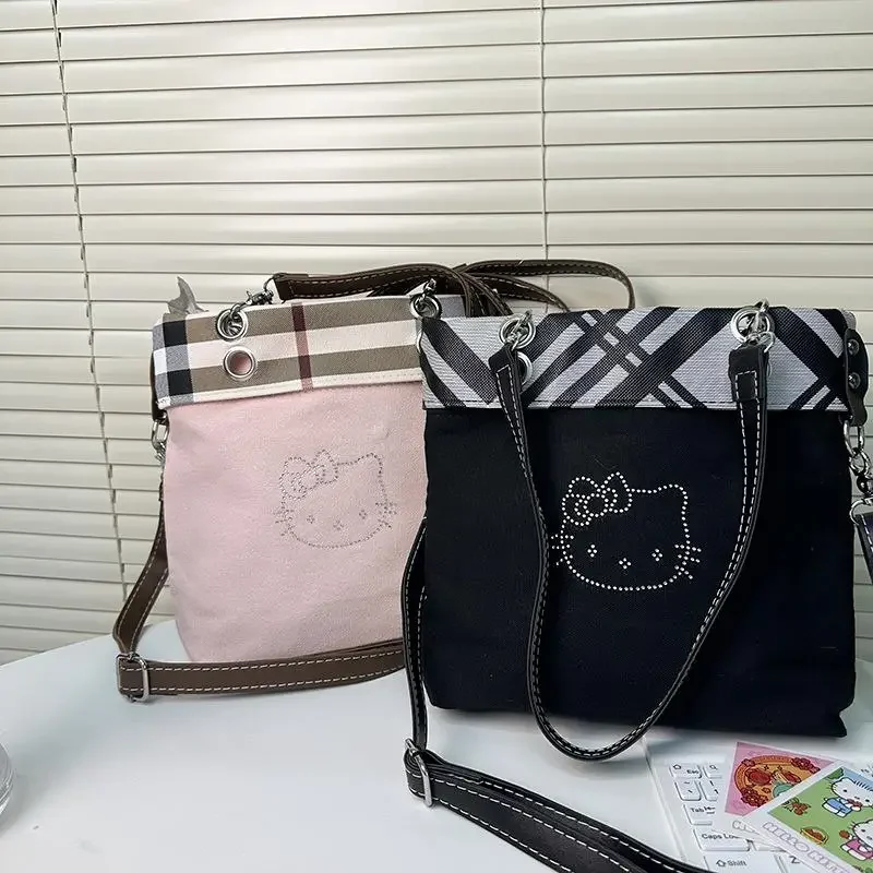 

Hellokittys Crossbody Bag One Shoulder Crossbody Canvas Girl Anime Figure Double Sided Backpack Handbag Bags for Woman