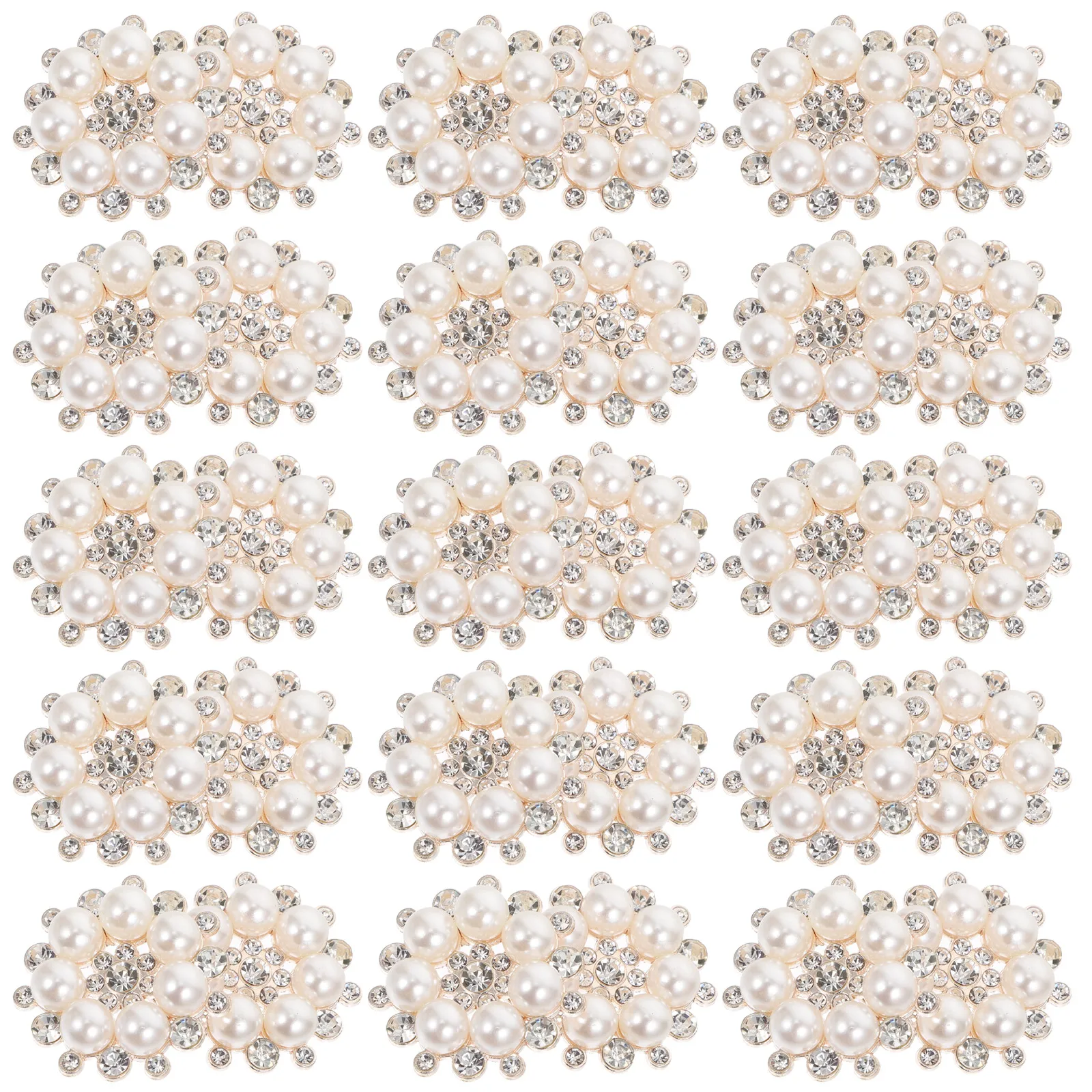 

30 Pcs Alloy Beads Pearl Snowflake Accessories Craft Embellishments for Phone Case Hair Clip Ring Decor Practical Button DIY