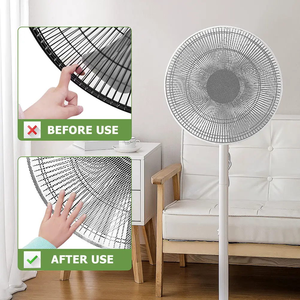Premium Stretchy Polyester Fan Guard Cover for Electric Fan Safety Mesh Protective Net Dust Pet Hair Pollen Protection Easy Wash