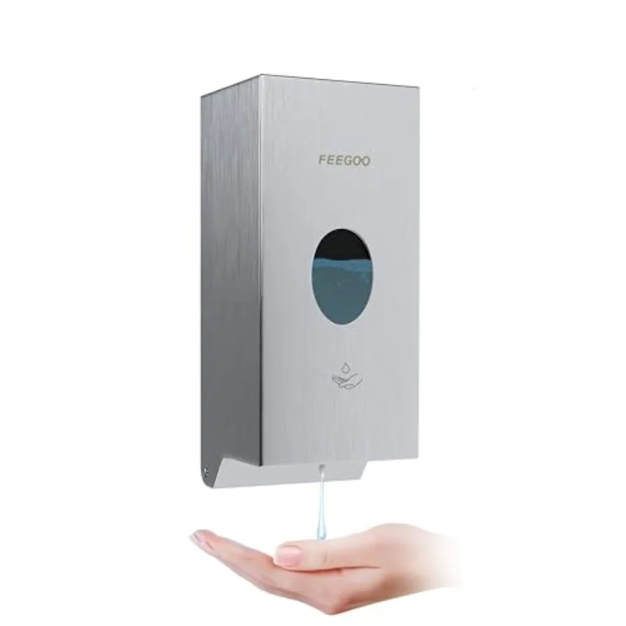 

Stainless Steel Wall-Mounted 27-Ounce 800ml Automatic Soap Dispenser in Silver for Offices Kitchens Hotels and Restaurants with