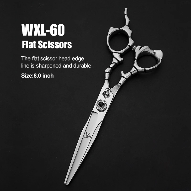 Wholesale Hair Scissors Custom LOGO 6.0 inch New Fashion Design Beauty Barber Scissors Flat Hair Scissors