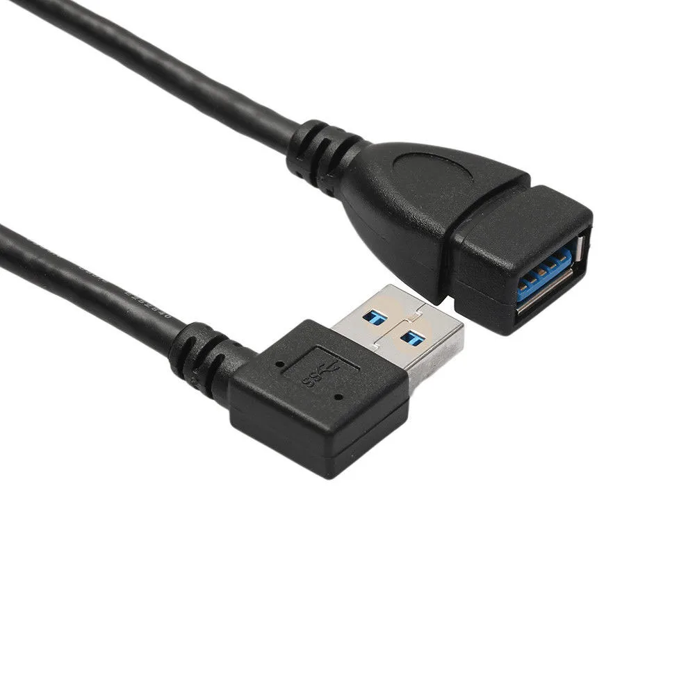 كابل تمديد زاوية USB ، سلك محول من الذكور إلى الإناث ، بيانات 90 درجة ، اليسار واليمين
