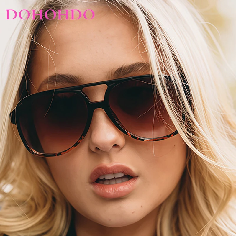 

Classic Big Frame Twin Bridge Pilot Sunglasses Women Men Fashion Luxury Brand Designer Travel Driving Sunglasses Lentes UV400