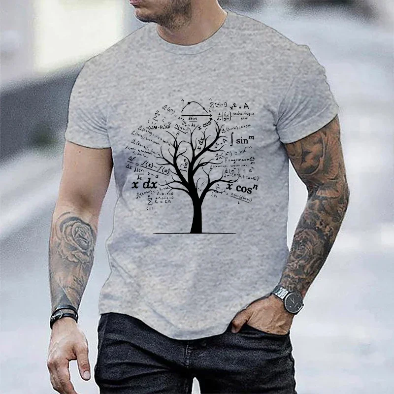 Calculus Algebra Tree Math Teacher Geek T Shirts Graphic Tops Streetwear Men's Clothing Short Sleeve Tees Summer T-shirt Men