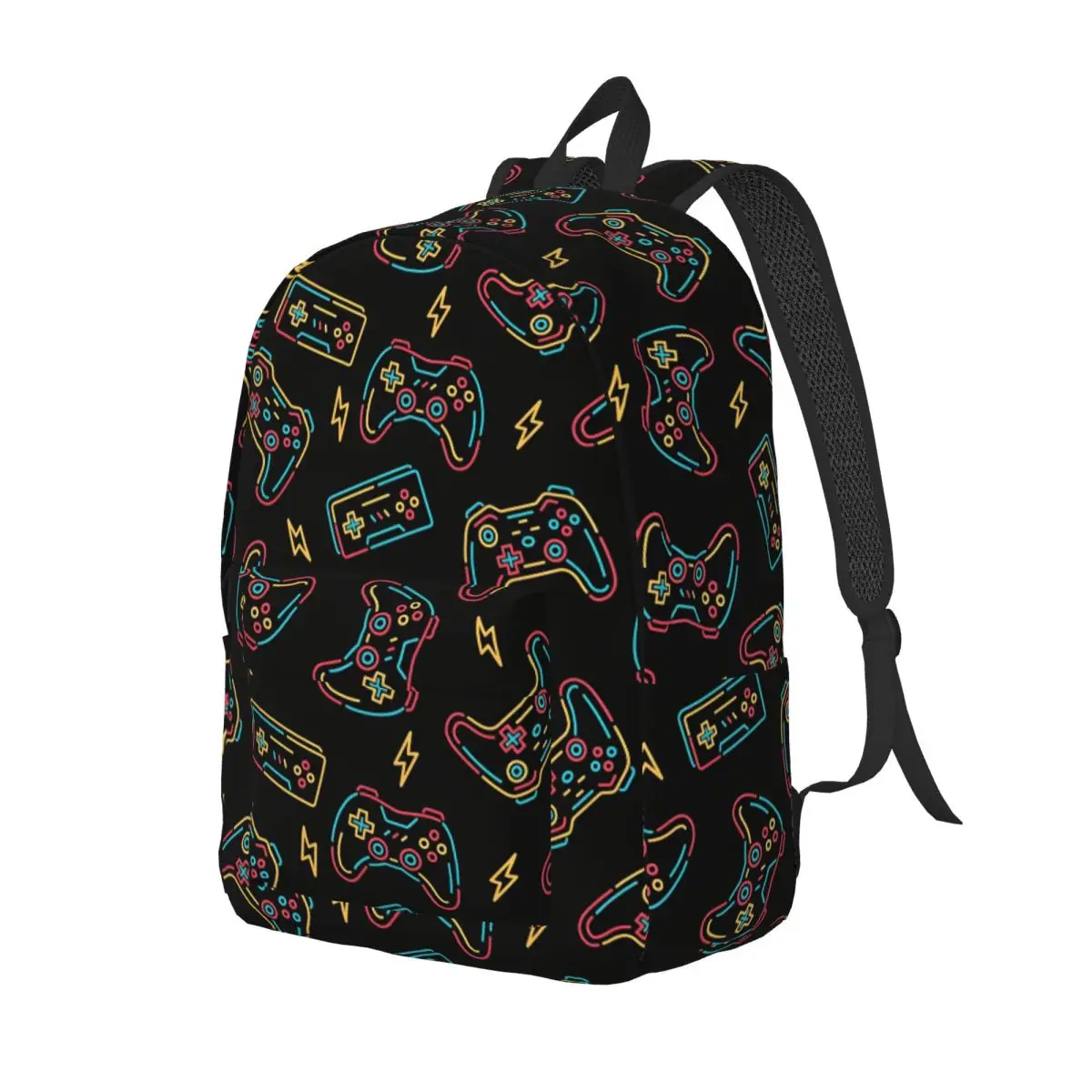 Video Game Gaming Controller Backpack for Men Women Fashion Student Hiking Travel Daypack Laptop Canvas Bags with Pocket