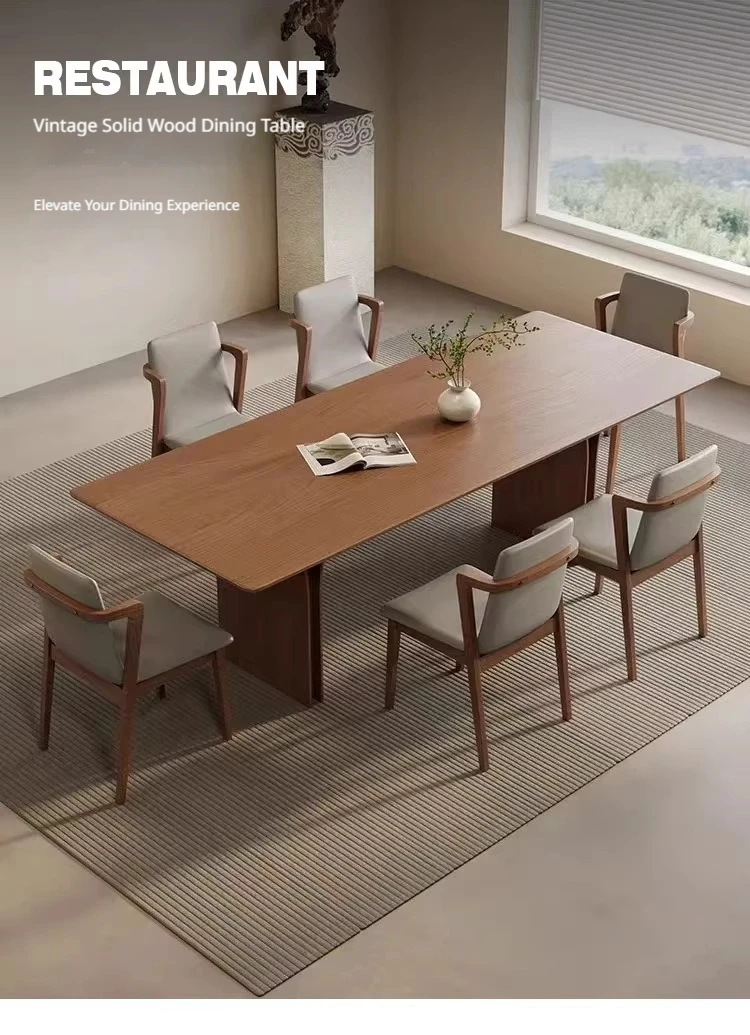 b11-Italian Minimalist Solid Wood Dining Table Nordic High End Kitchen Solid Wood Rectangular Table Designer Home Furniture