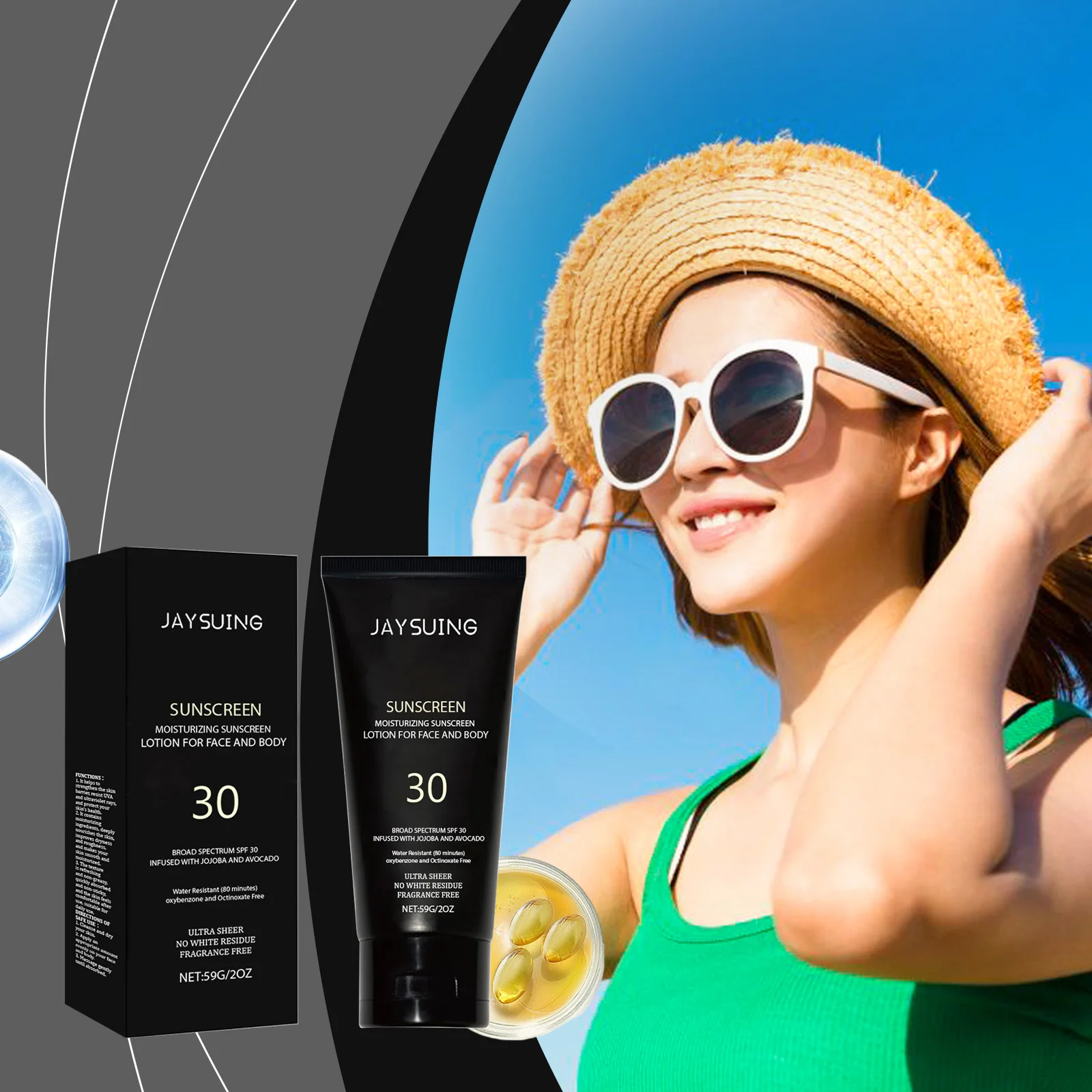 

Moisturizing Sunscreen UV Protection Anti Oxidant Face Body Sun Block Repair Sunburn Dry Skin Refreshing Oil Control Sun Cream