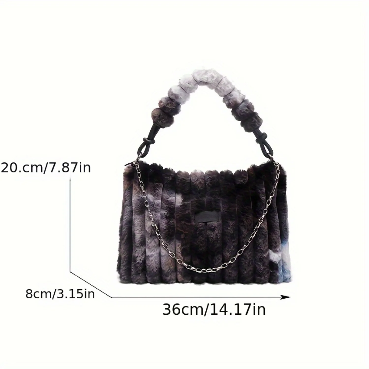 Bolso de hombro y axila esponjoso y elegante de moda |   Zip seguro y poliéster duradero |   Diseño elegante Tie-Dye |   Accesos de mujer de moda