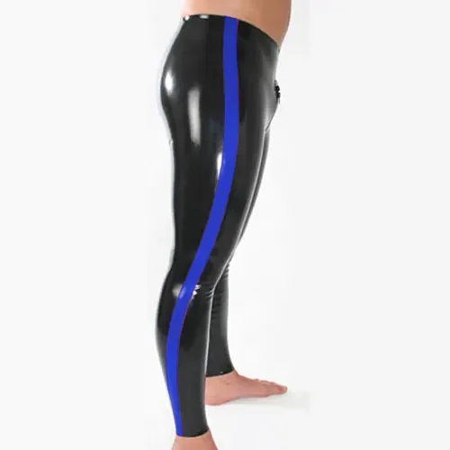 Cool Rubber Pants Latex Unisex Handsome Navy Blue and Black  Size XS-XXL