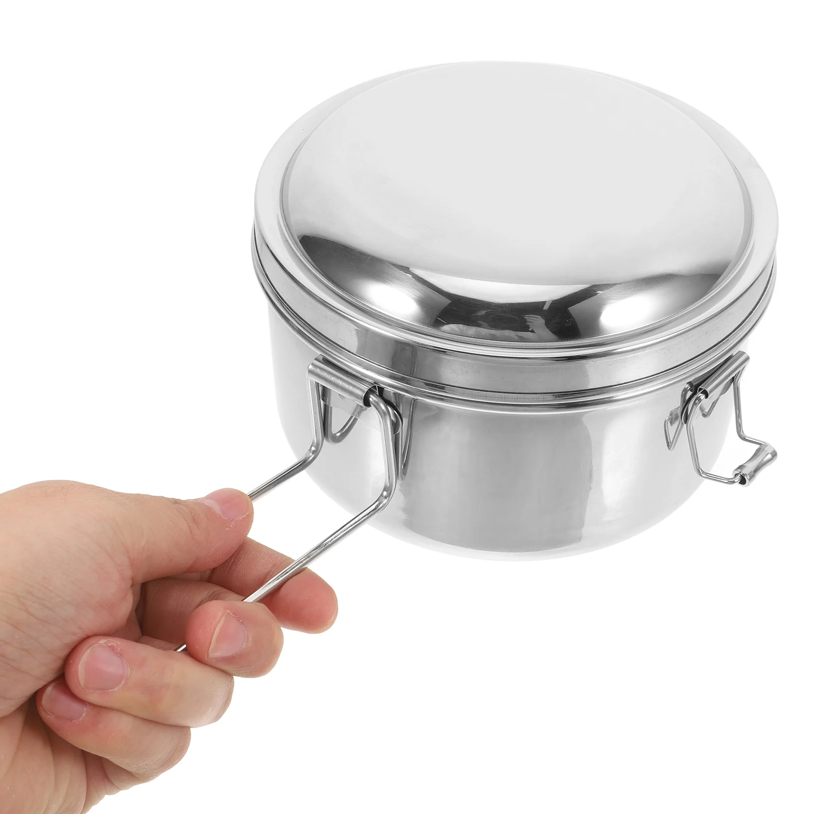 

304 Stainless Steel Double Layer Lunch Box Leak Proof Sealed Food Container for Office Travel Storage