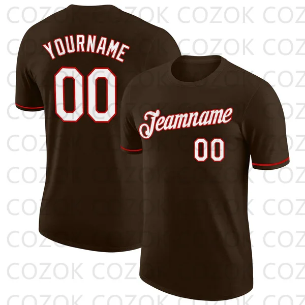 Custome Brown Style Football Jerseys for Men Women Unisex Football Short Sleeves Athletic Tee Shirts image 4