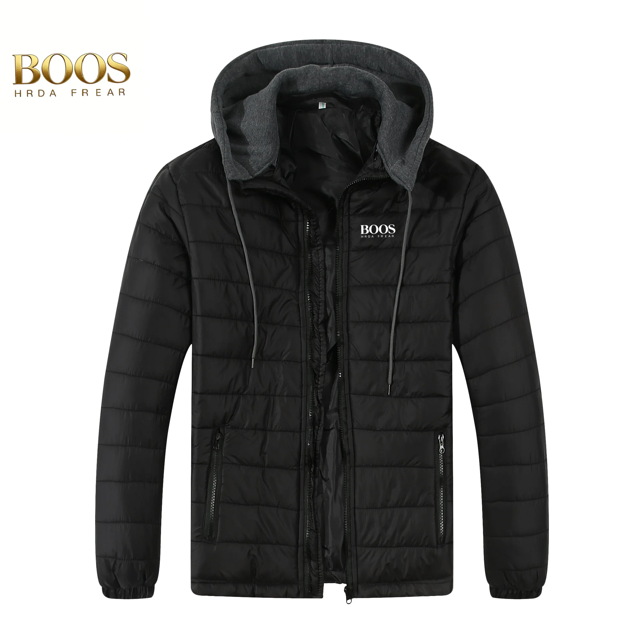 

2026 new casual outdoor winter men's warm zipper street business travel slim fit fashionable hooded jacket