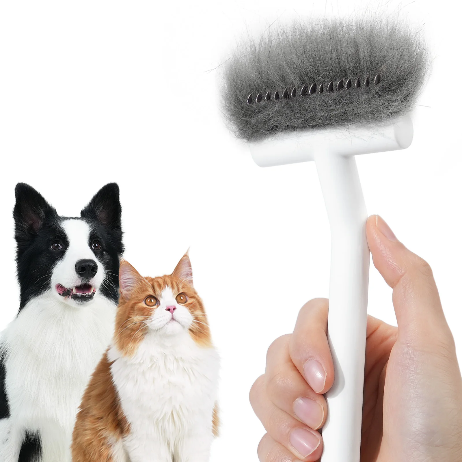 aumuca Cat Brush for Long Haired Cats, Deshedding Tool and Dematting Comb Remove Loose and Matted Fur, Cat Grooming Undercoat Ra