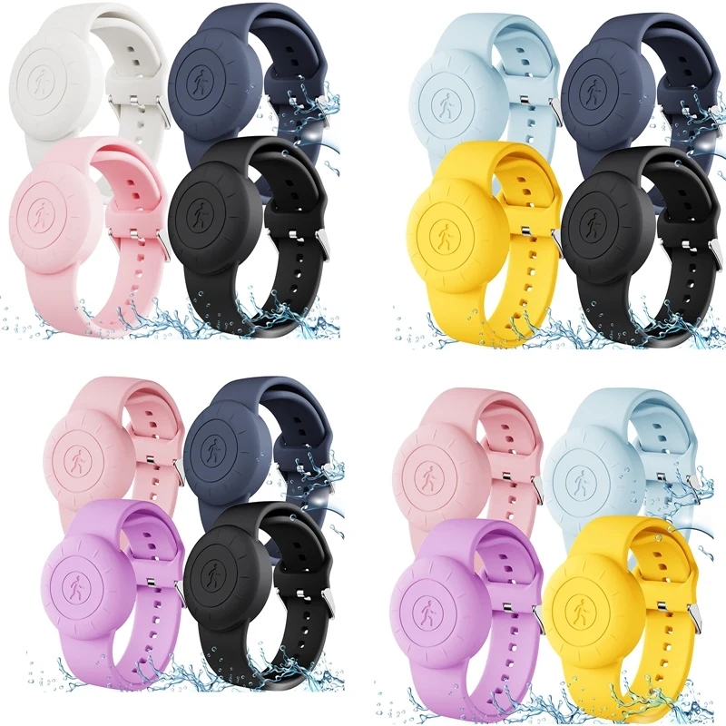 

A75T 4 шт. для Apple Airtag браслет детский силиконовый водонепроницаемый чехол браслет детский для Airtags чехол ремешок для часов