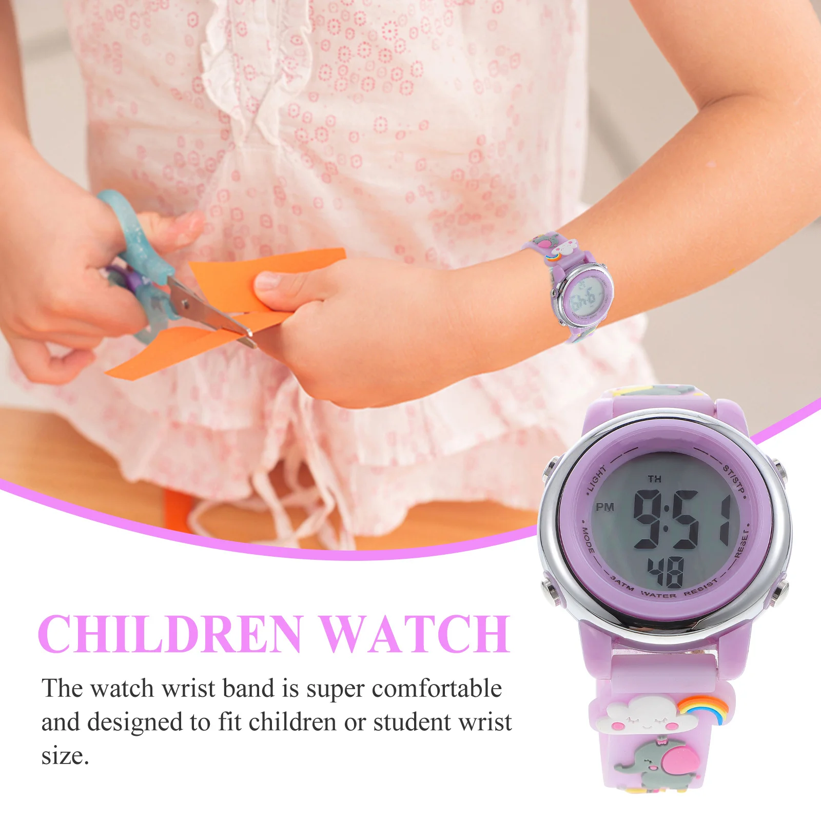 

Electronic Cartoon Strap Kids Watch Digital Waterproof Alarm Clock Gift for Boys Girls Kids Watches for Boys 5-7