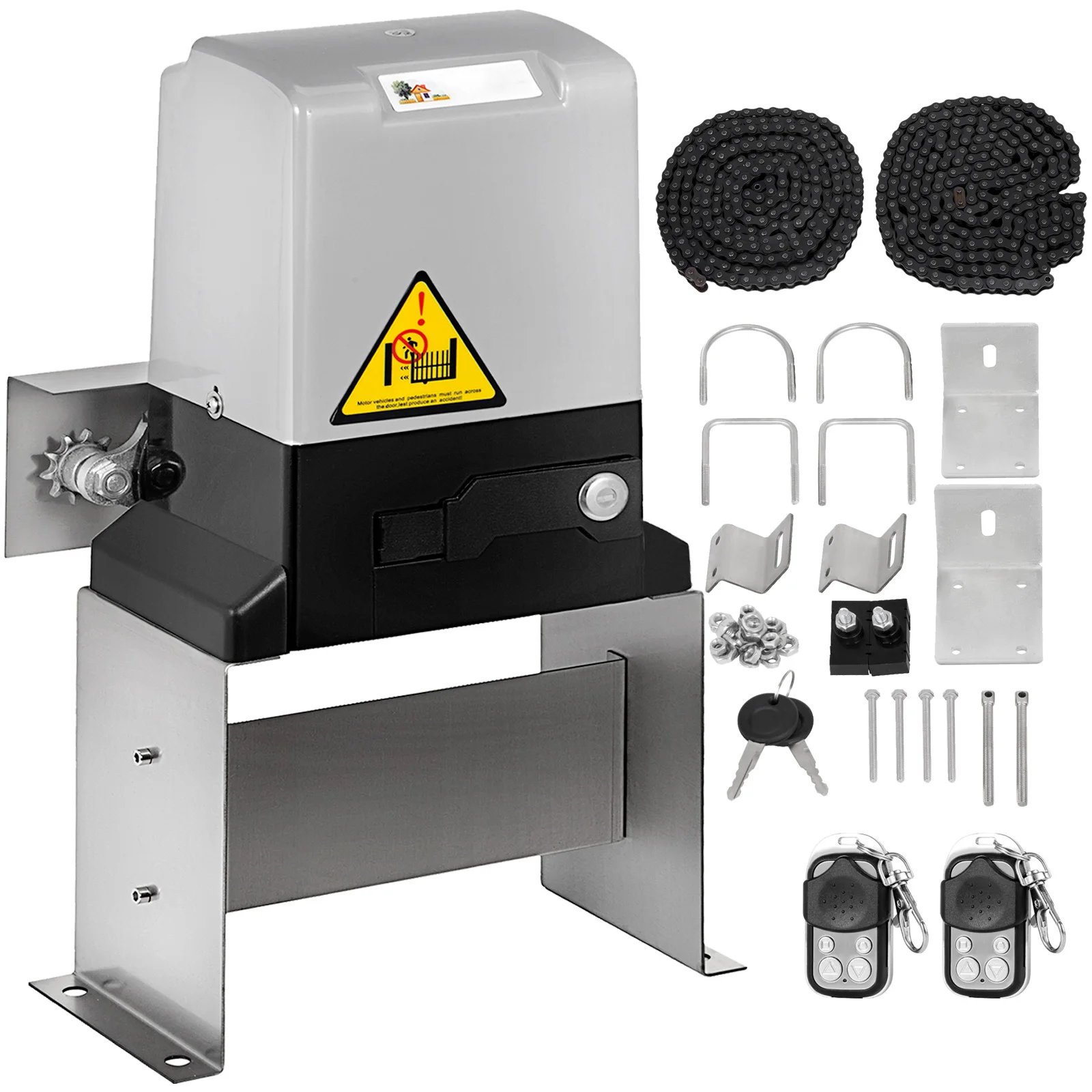 

SucceBuy Sliding Gate Opener Electric Operator AC600 1400 lbs with 2 Remote Controllers Move Speed 43 ft Per Min Basic Model