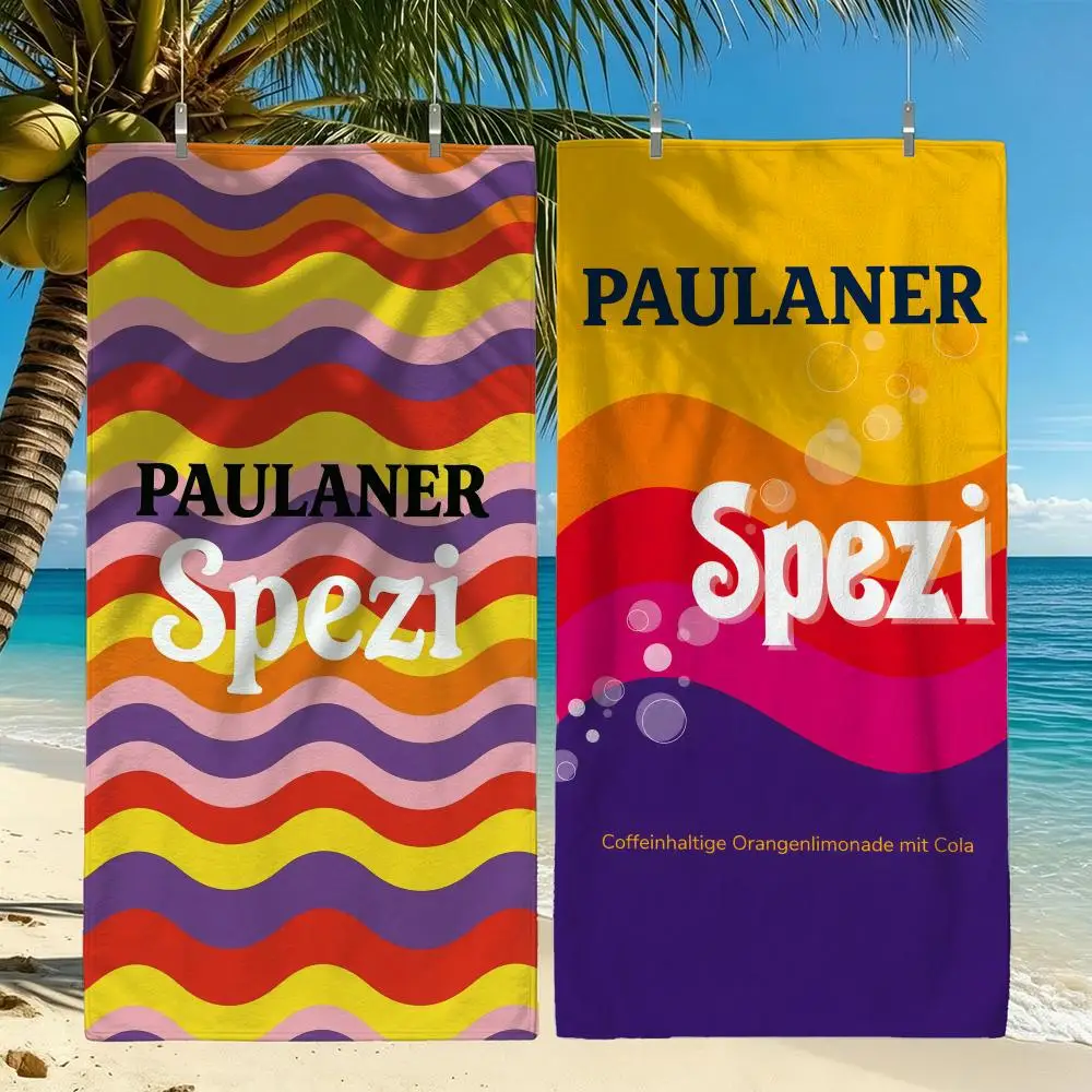 Brand Paulaner Spezi Towel Towel Beach Towel Oversized Quick Dry Towel Absorbent Soft Swim BeachTowels for Men Women