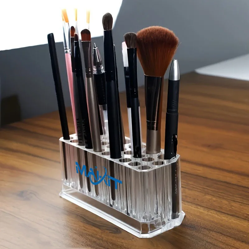 Makit 1pc Thick‑Built Transparent Acrylic Brush Storage Stand, Spacious Large‑Capacity Organizer Box for Nail Tools